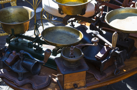 TEL AVIV-JAFFA, ISRAEL - 24 NOVEMBER 2017: Street flea market of old things and antiques in the old district of Tel Avivのeditorial素材