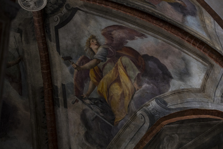 7 JUNE 2018, MILAN, ITALY: Interior of the Catholic Church of Santa Maria delle Grazie in Milan.のeditorial素材