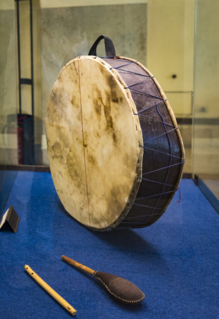 6 JUNE 2018, MILAN, ITALY: Exhibition of musical instruments of Milan is exhibited in the Sforza...