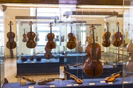 6 JUNE 2018, MILAN, ITALY: Exhibition of musical instruments of Milan is exhibited in the Sforza Castle Museum.のeditorial素材