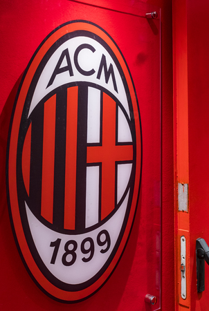 7 JUNE 2018, MILAN, ITALY: Elements of the interior stadium football teams Inter Milan and Milan in the city of San Siro.のeditorial素材