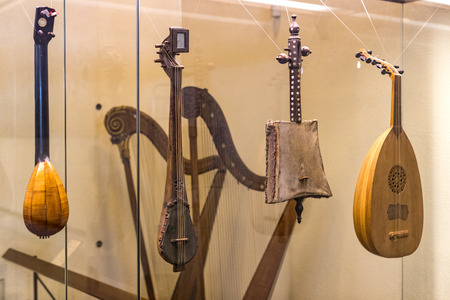 6 JUNE 2018, MILAN, ITALY: Exhibition of musical instruments of Milan is exhibited in the Sforza Castle Museum.のeditorial素材