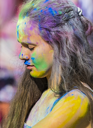 KHARKIV, UKRAINE - 4 AUGUST, 2018: Portraits of residents and guests of the city.のeditorial素材