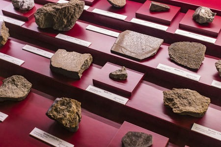 3 SEPTEMBER 2018, VIENNA, AUSTRIA: Collection of meteorites is represented by the Museum of Natural History, Vienna.のeditorial素材