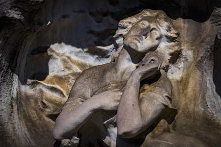MILAN, ITALY - JUNE 6, 2018: Statues of mourning in Milan.のeditorial素材