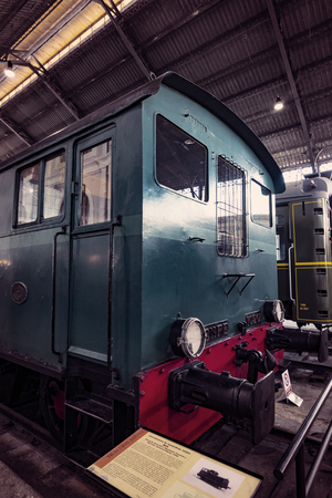 MADRID, SPAIN - 27 MARCH, 2018: Interior carriages of the train in the museum of the railway in Madrid.のeditorial素材