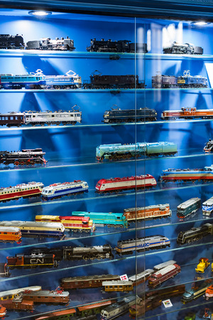 MADRID, SPAIN - 27 MARCH, 2018: Interior carriages of the train in the museum of the railway in Madrid.のeditorial素材