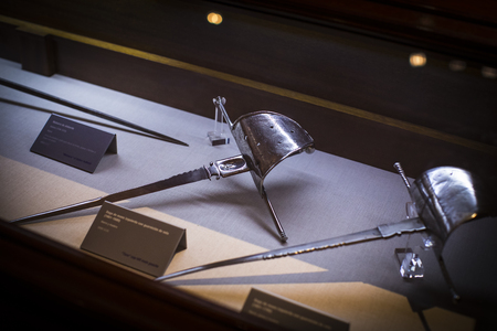 MADRID, SPAIN - 28 MARCH, 2018: The Maritime Museum in Madrid History of the Spanish Navy ship models historical artifactsのeditorial素材