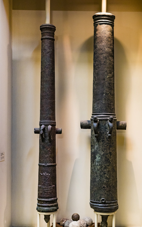 MADRID, SPAIN - 28 MARCH, 2018: The Maritime Museum in Madrid History of the Spanish Navy ship models historical artifactsのeditorial素材