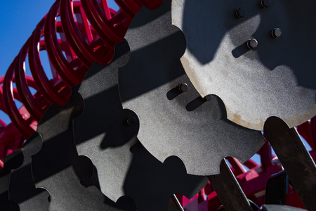 Harrows new agricultural machinery shot close upの写真素材