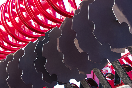 Harrows new agricultural machinery shot close upの写真素材