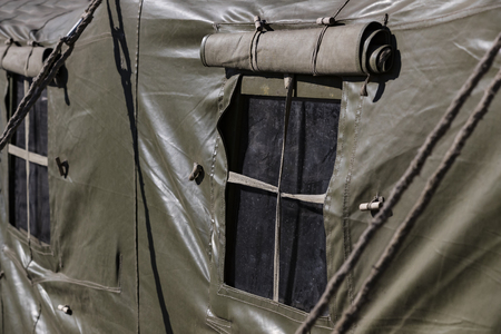 The tent is shot close up.の写真素材