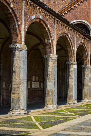 MILAN, ITALY - 4 JUNE 2018: The Interior of the Basilica of St. Paul. Ambrose in Milan.のeditorial素材