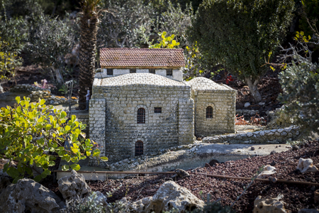 LATRUN, ISRAEL - 23 NOVEMBER 2017: Museum of miniature architectural landmarks of Israel in the open air.のeditorial素材