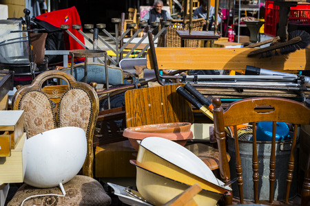 TEL AVIV-JAFFA, ISRAEL - 24 NOVEMBER 2017: Street flea market of old things and antiques in the old...