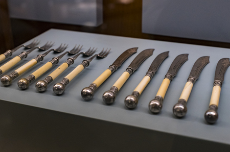 MILAN, ITALY - 6 JUNE 2018: The exposition of the luxury belongings of the nobles of Milan is exhibited in the Sforza Castle Museum.のeditorial素材