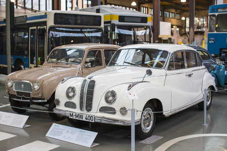 MUNICH, GERMANY - NOVEMBER 26, 2018: Collection of historically known Deutsches Museum Verkehrszentrum.のeditorial素材
