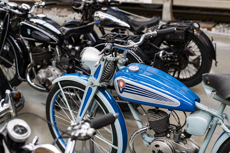 MUNICH, GERMANY - NOVEMBER 26, 2018: Collection of historically known Deutsches Museum Verkehrszentrum.のeditorial素材