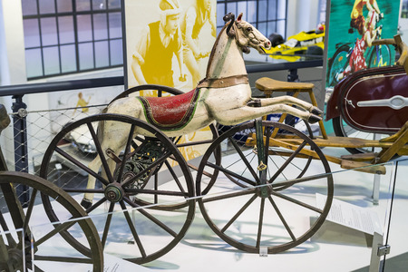 MUNICH, GERMANY - NOVEMBER 26, 2018: Collection of historically known Deutsches Museum Verkehrszentrum.のeditorial素材