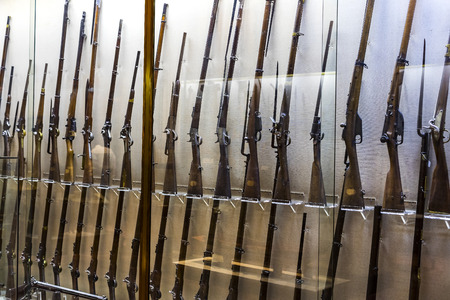 MADRID, SPAIN - 28 MARCH, 2018: The Maritime Museum in Madrid History of the Spanish Navy ship models historical artifactsのeditorial素材