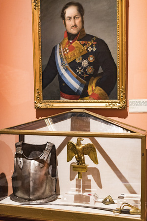 MADRID, SPAIN - 28 MARCH, 2018: The Maritime Museum in Madrid History of the Spanish Navy ship models historical artifactsのeditorial素材