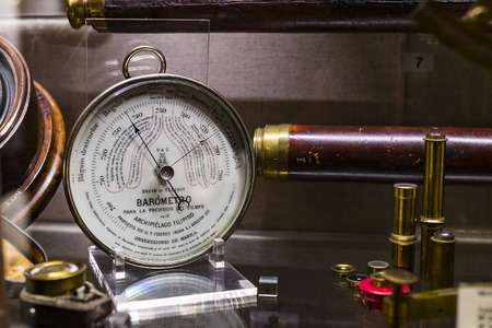 MADRID, SPAIN - 28 MARCH, 2018: The Maritime Museum in Madrid History of the Spanish Navy ship models historical artifactsのeditorial素材