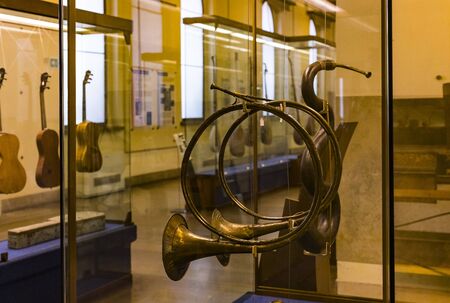 6 JUNE 2018, MILAN, ITALY: Exhibition of musical instruments of Milan is exhibited in the Sforza Castle Museum.のeditorial素材