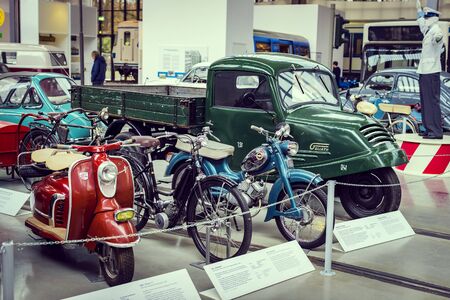 MUNICH, GERMANY - NOVEMBER 26, 2018: Collection of historically known Deutsches Museum Verkehrszentrum.のeditorial素材