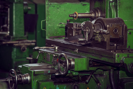 Metalworking machines working mechanisms are shot close-upの写真素材