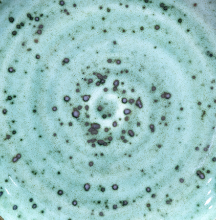 Background of old pottery with molds of mint