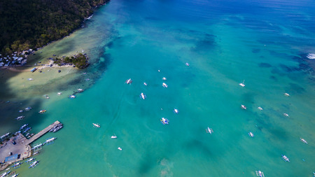 The village of El Nido Palawan Island Philippines with a height