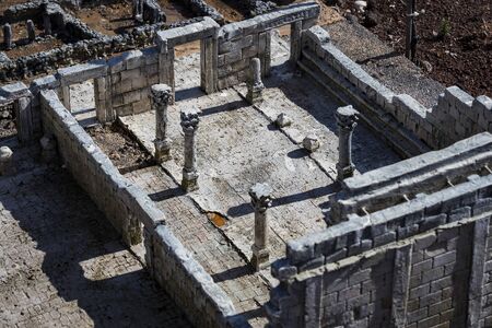 LATRUN, ISRAEL - 23 NOVEMBER 2017: Museum of miniature architectural landmarks of Israel in the open air.のeditorial素材