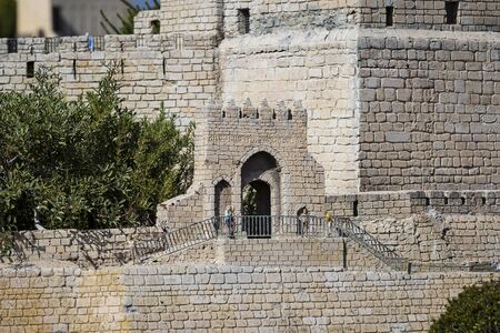 LATRUN, ISRAEL - 23 NOVEMBER 2017: Museum of miniature architectural landmarks of Israel in the open air.のeditorial素材