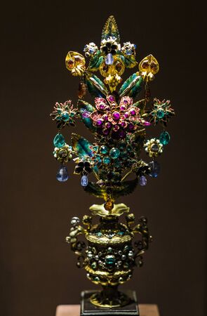 VIENNA, AUSTRIA - 3 SEPTEMBER 2018: Treasury of the Habsburg dynasty Museum Hofburg palace in Vienna Austria.のeditorial素材