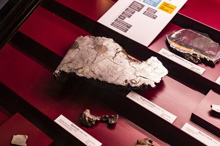 3 SEPTEMBER 2018, VIENNA, AUSTRIA: Collection of meteorites is represented by the Museum of Natural History, Vienna.のeditorial素材