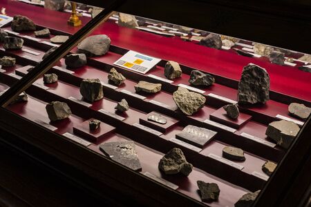 3 SEPTEMBER 2018, VIENNA, AUSTRIA: Collection of meteorites is represented by the Museum of Natural History, Vienna.のeditorial素材