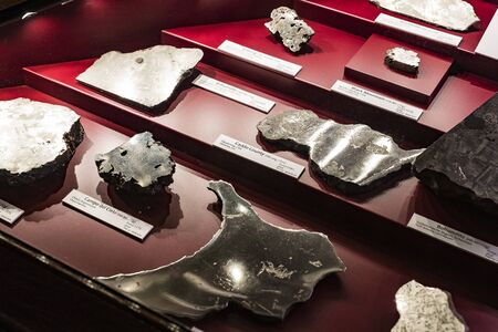 3 SEPTEMBER 2018, VIENNA, AUSTRIA: Collection of meteorites is represented by the Museum of Natural History, Vienna.のeditorial素材