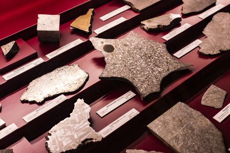 3 SEPTEMBER 2018, VIENNA, AUSTRIA: Collection of meteorites is represented by the Museum of Natural...