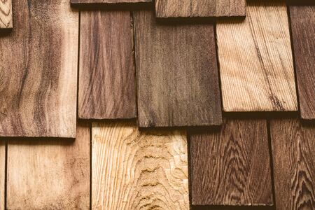 Photo of wood wicker veneer wood close up.のeditorial素材