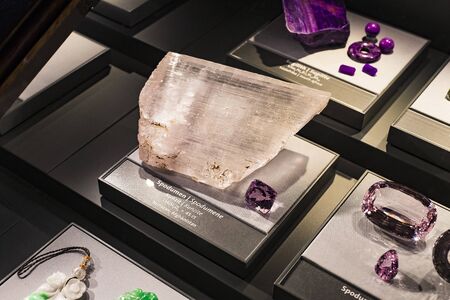 3 SEPTEMBER 2018, VIENNA, AUSTRIA: Exposition of precious and semiprecious stones processed and not...