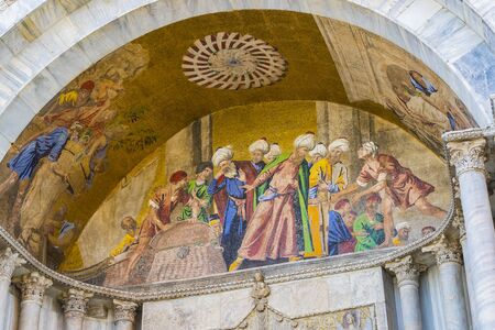 ITALY, VENICE - 5 SEPTEMBER, 2018: Details of the interior of St. Mark's Basilica in Venice.
