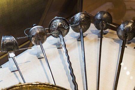 MADRID, SPAIN - MARCH 28, 2018: Expositions Maritime Museum in Madrid history of the Spanish Navy ship models historical artifacts.のeditorial素材