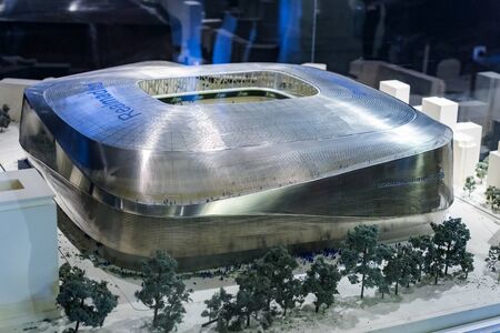 MADRID, SPAIN - 25 MARCH, 2018: Tribunes of the Royal Stadium of the Real Madrid Football Club.