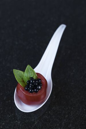 Mini canapes for refreshments at banquets receptions cateringの写真素材