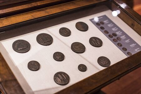 MADRID, SPAIN - MARCH 28, 2018: Expositions Maritime Museum in Madrid history of the Spanish Navy ship models historical artifacts.のeditorial素材