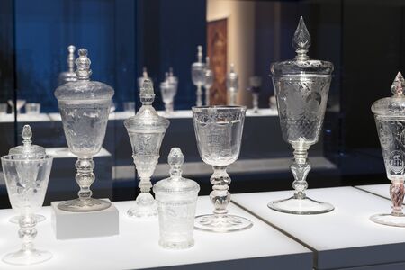 MUNICH, GERMANY - NOVEMBER 27, 2018: The Represents an exposition of the cookware history and collection in the Bavarian National Museum in Munich.のeditorial素材