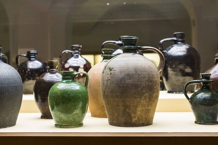 MUNICH, GERMANY - NOVEMBER 27, 2018: The Represents an exposition of the cookware history and collection in the Bavarian National Museum in Munich.のeditorial素材