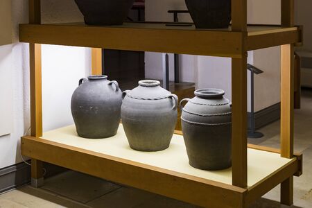 MUNICH, GERMANY - NOVEMBER 27, 2018: The Represents an exposition of the cookware history and collection in the Bavarian National Museum in Munich.のeditorial素材