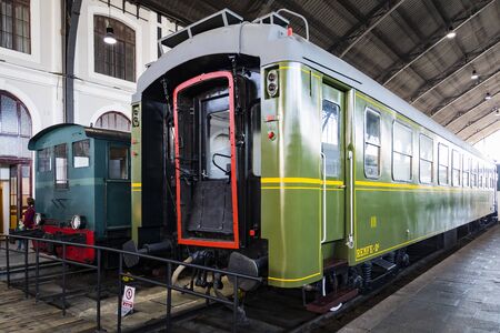MADRID, SPAIN - 27 MARCH, 2018: Interior carriages of the train in the museum of the railway in...