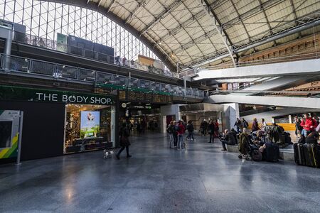 MADRID, SPAIN - 27 MARCH, 2018: The interior of the passenger station Atocha in Madrid.のeditorial素材